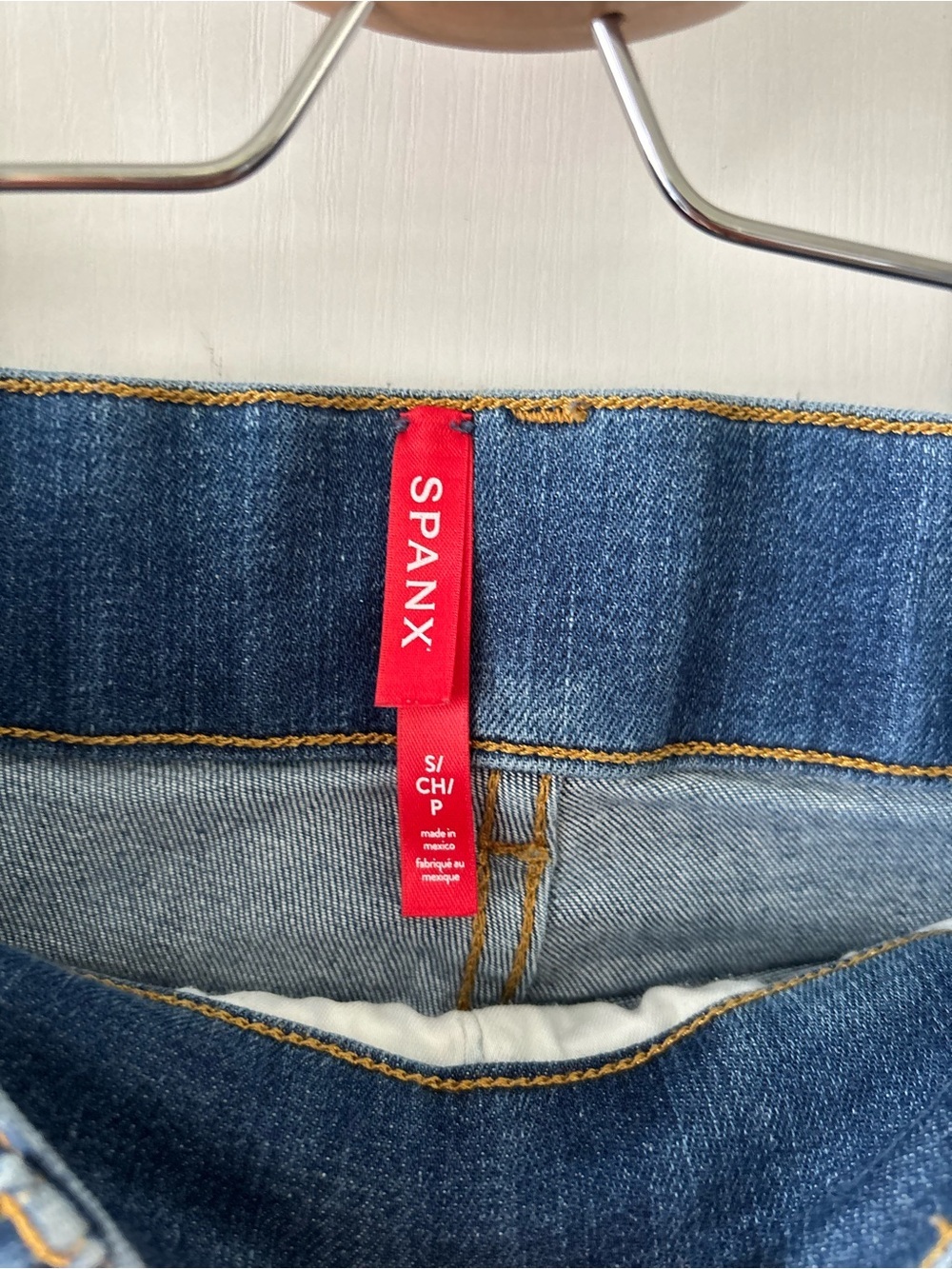 SPANX Vintage Indigo Wide Leg Jeans Size Small Pull-On Shaping Denim Boho Casual - Picture 5 of 14